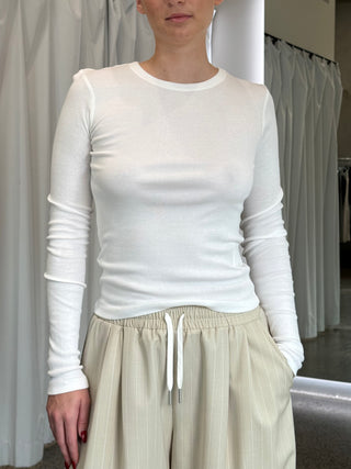 Organic Cotton Long Sleeve Top, White