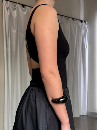 Bateau Cut Out Dress, Black