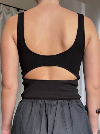 Bateau Cut Out Dress, Black