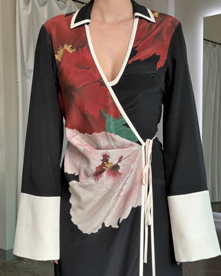 Florian Wrap Shirt Dress, Wildflower Floral