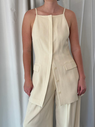Hybrid Tailored Mini Dress, Off White