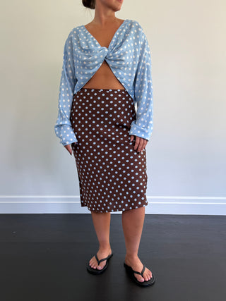 Tillie Top, Blue Polka Dot