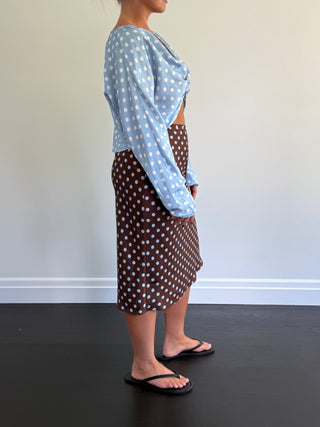 Leo Skirt, Chocolate Polka Dot