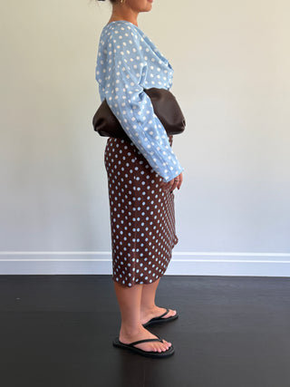 Tillie Top, Blue Polka Dot