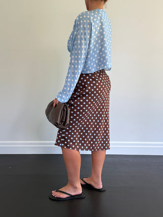 Tillie Top, Blue Polka Dot