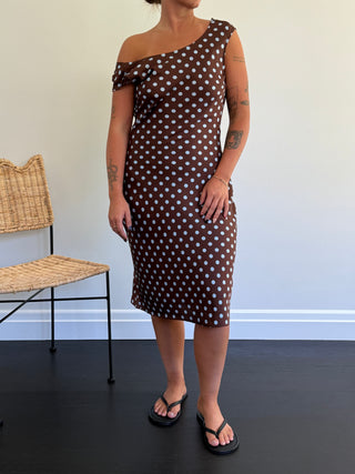 Leo Dress, Chocolate Polka Dot