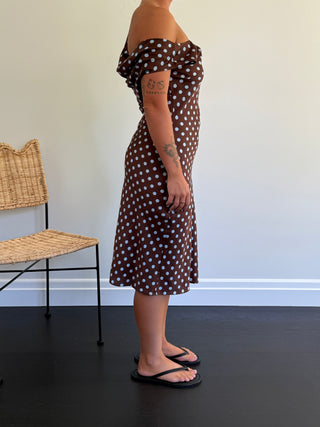 Leo Dress, Chocolate Polka Dot