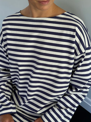 Haisley Top, Navy Stripe