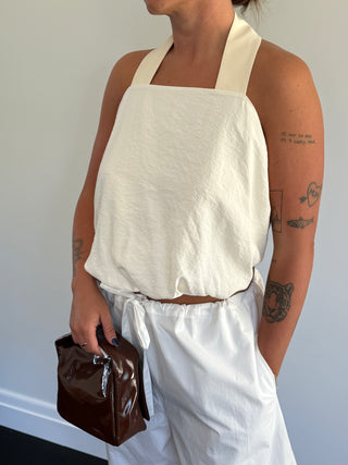 Cloud Twist Halter Top, Off White