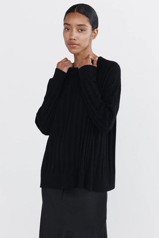 joni jumper, marle, black knit jumper, oversized black knit jumper, knit jumper, crew neck knit jumper, long sleeve black knit