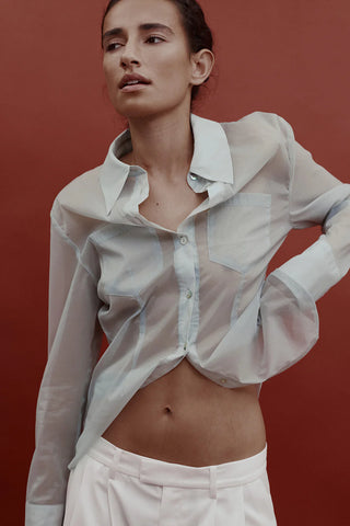 Sheer button up blouse