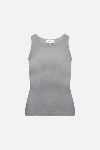 Ribbed grey tank top that is bra friendly