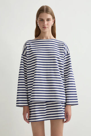 Haisley Top, Navy Stripe