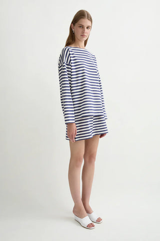 Haisley Skirt, Navy Stripe