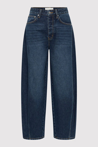 Mid Rise Balloon Jeans - Dark Indigo