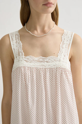 Marlowe Dress, Cream & Red Polka Dot