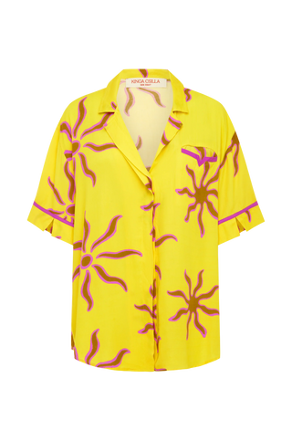 sole baja shirt, kinga csilla, oversized shirt, beach wear, resort wear, matching set