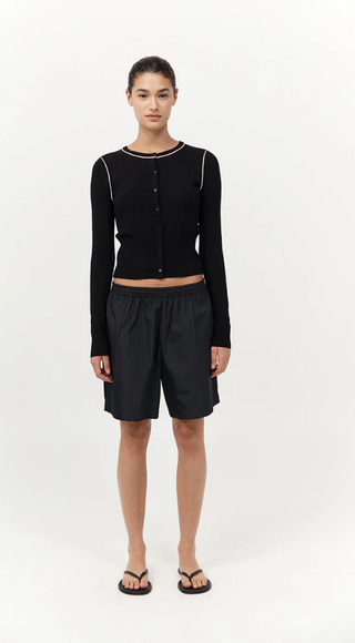 Black Paper Taffeta Short