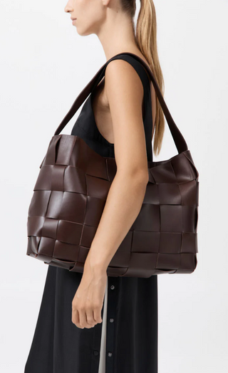 Chocolate Woven Tote Large