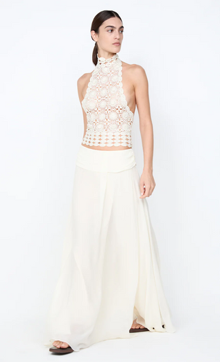 Flowy white maxi skirt