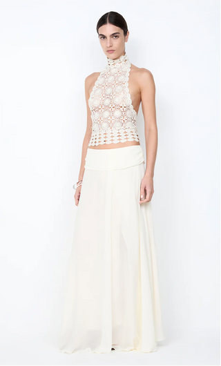 Flowy white maxi skirt