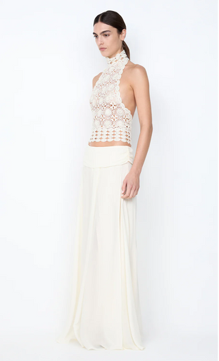 Flowy white maxi skirt