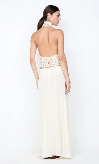 Flowy white maxi skirt