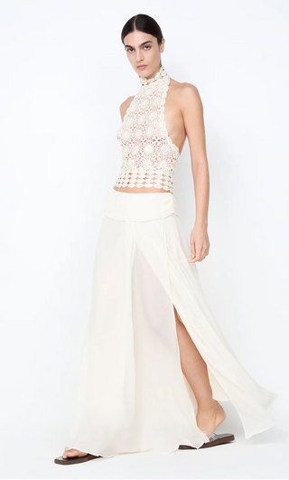 Flowy white maxi skirt