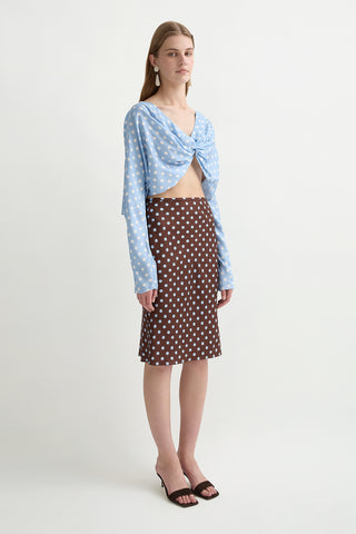 Long sleeve polka dot top