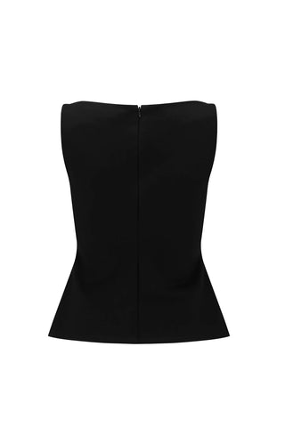 bea top, harris tapper, high neck top, dressy top, classy top, tight fitting top, black going out top