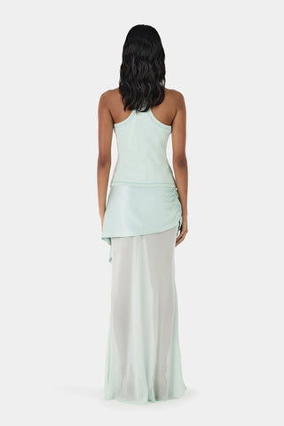 Vesper Silk Skirt, Seafoam