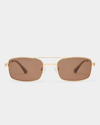 Gold aviator frame with brown lens sunglasses