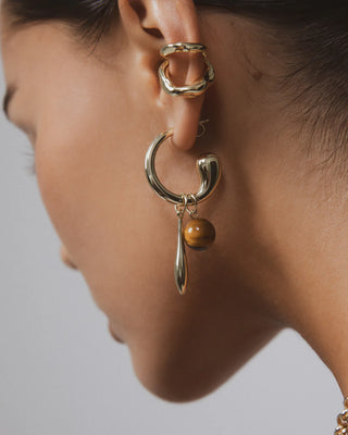 Swirl Statement Charm Earrings