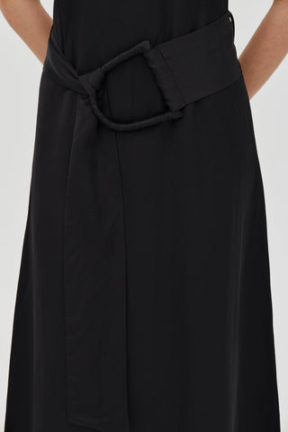 ELYSIAN BELTED MAXI DRESS, BLACK