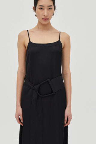 ELYSIAN BELTED MAXI DRESS, BLACK