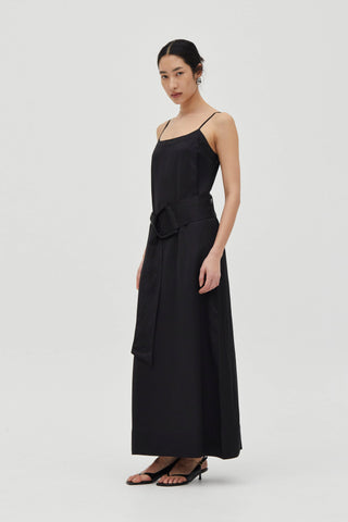 ELYSIAN BELTED MAXI DRESS, BLACK