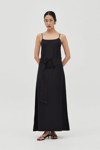 ELYSIAN BELTED MAXI DRESS, BLACK