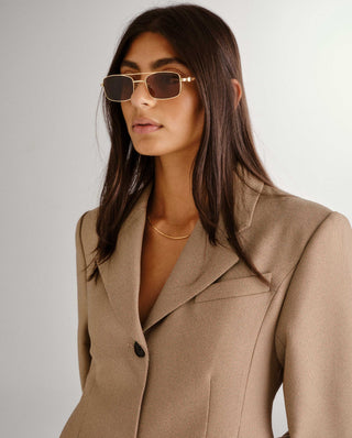 Gold aviator frame with brown lens sunglasses