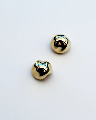 Hammered Ball Studs: Brass 18K Gold Plating