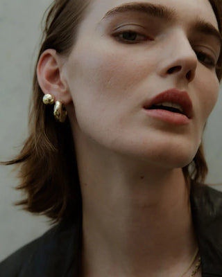 Hammered Ball Studs: Brass 18K Gold Plating
