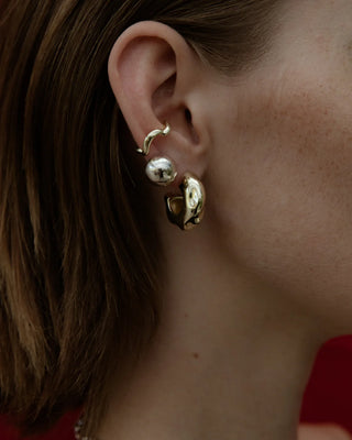 Hammered Ball Studs: Brass 18K Gold Plating