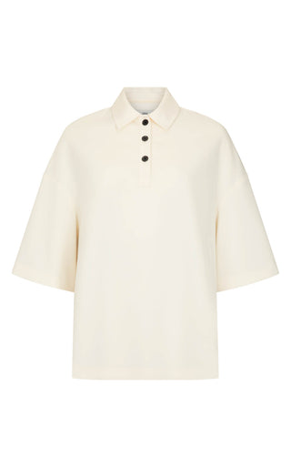 Short Sleeve Orwell Polo, Cream