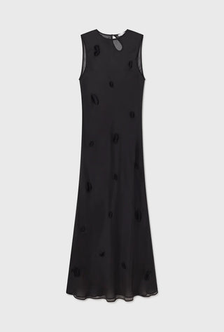 feather dress, silk laundry, silk laundry australia, maxi sheer dress, black maxi sheer dress, high neck dress, sleeveless dress