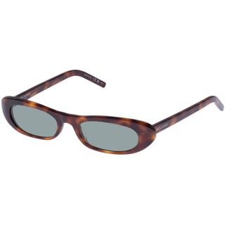 Saint Laurent SL557 Shade sunglasses. TORTOISESHELL SUNGLASSES WITH NYLON LENSES AND NARROW ELONGATED CAT-EYE FRAMES IN ACETATE.