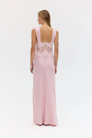 VISIONS LACE FLOOR LENGTH DRESS, ROSÉ