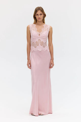 VISIONS LACE FLOOR LENGTH DRESS, ROSÉ