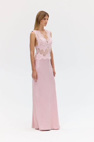 VISIONS LACE FLOOR LENGTH DRESS, ROSÉ